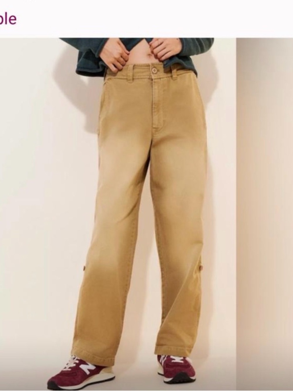 Free People Tan Cleo Chino Carpenter Pants US 8 100% Cotton NWOT